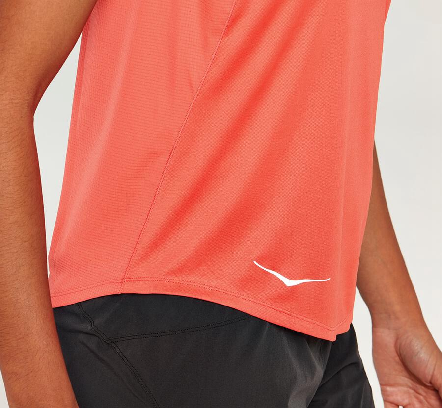 Hoka One One Performance Tank Top Dam - Orange - DHNSU-1960